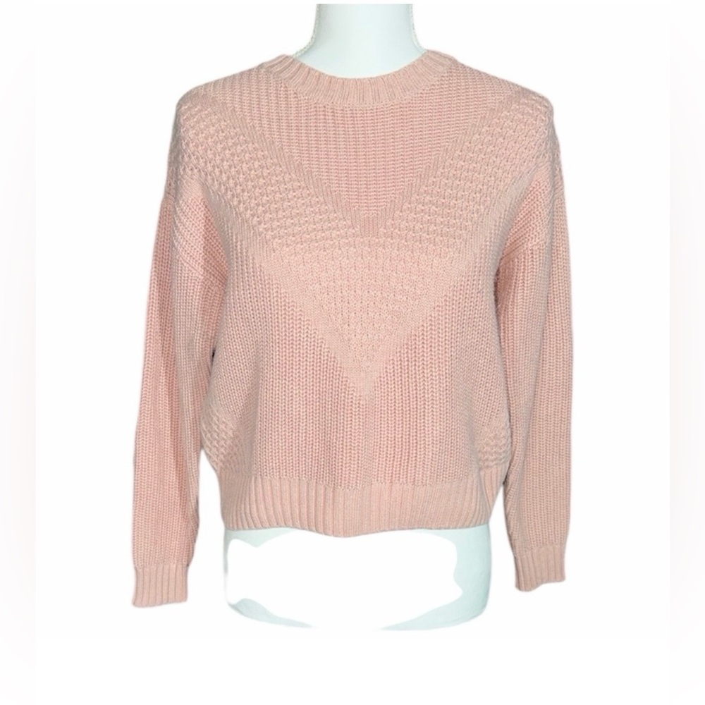 H&M Divided Soft Blush Pink Crew Neck Sweater Size XS